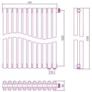 Стальной трубчатый радиатор Сунержа Эстет-00 EU50 1200х495 11 секций (матовый белый)