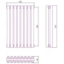 Стальной трубчатый радиатор Сунержа Эстет-00 500х360 8 секций (темный титан муар)
