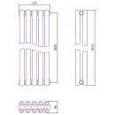 Стальной трубчатый радиатор Сунержа Эстет-00 1800х225 5 секций (матовый черный)