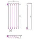 Стальной трубчатый радиатор Сунержа Эстет-0 EU50 левый 500х225 5 секций (серый)