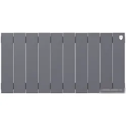 Биметаллический радиатор Royal Thermo PianoForte 300 Silver Satin (10 секций) боковое подключение