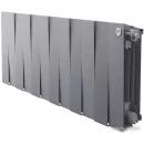 Биметаллический радиатор Royal Thermo PianoForte 300 Silver Satin (12 секций) боковое подключение