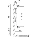 Стальной панельный радиатор Royal Thermo Ventil Compact VC11-500-500 (Bianco Traffico)