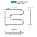 Полотенцесушитель водяной Ростела М-образный с полочкой 600x700 ДУ-25