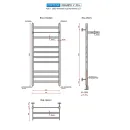 Полотенцесушитель водяной Ростела Квадро V 30+ 400x1000/11 1/2" нижнее подключение