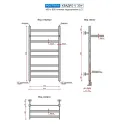 Полотенцесушитель водяной Ростела Квадро V 30+ 400x800/9 1/2" нижнее подключение