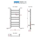 Полотенцесушитель водяной Ростела Квадро V 30 400x800/8 1/2" нижнее подключение