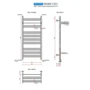 Полотенцесушитель водяной Ростела Квадро V 50+ 400x1000/11 1/2" нижнее подключение