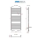 Полотенцесушитель водяной Ростела Квадро V 50 500x1200/12 1/2" нижнее подключение