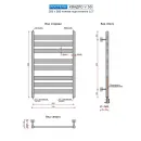 Полотенцесушитель водяной Ростела Квадро V 50 500x800/8 1/2" черный, нижнее подключение