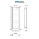 Полотенцесушитель водяной Ростела Трапеция 400x1200/11 1" нижнее подключение