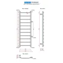 Полотенцесушитель водяной Ростела Трапеция 400x1200/11 1" боковое подключение