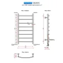 Полотенцесушитель водяной Ростела Соната 400x800/8 1/2" нижнее подключение