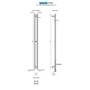Полотенцесушитель водяной Ростела Слим 70/1500/2 черный