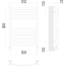 Полотенцесушитель водяной TERMINUS Авиэль 500х800/10 1/2" нижнее подлючение