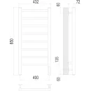 Полотенцесушитель электрический TERMINUS Аврора 400x850/8 с quick touch