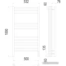 Полотенцесушитель электрический TERMINUS Аврора 500x1000/12 1/2" с sensor quick touch