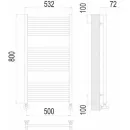 Полотенцесушитель водяной TERMINUS Аврора 500x800/16 1/2" белый, нижнее подключение