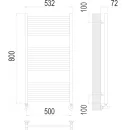 Полотенцесушитель водяной TERMINUS Аврора 500х800/16 1/2" матовое золото, нижнее подключение