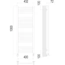 Полотенцесушитель водяной TERMINUS Аврора 500x1000/20 1/2" черный, нижнее подключение