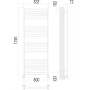 Полотенцесушитель водяной TERMINUS Аврора 500x1200/22 1/2" белый, нижнее подключение