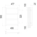 Полотенцесушитель водяной TERMINUS Аврора 400x500/4 1" боковое подключение