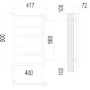 Полотенцесушитель водяной TERMINUS Аврора 400x600/6 1/2" черный, боковое подключение