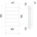 Полотенцесушитель водяной TERMINUS Аврора 500x600/6 1/2" белый, боковое подключение