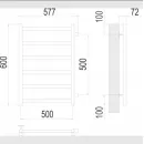 Полотенцесушитель водяной TERMINUS Аврора 500x600/6 1/2" черный, боковое подключение