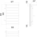 Полотенцесушитель водяной TERMINUS Аврора 500x800/8 1" оружейная сталь, боковое подключение