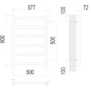 Полотенцесушитель водяной TERMINUS Аврора 500x600/6 1/2"сатин, боковое подключение