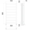 Полотенцесушитель водяной TERMINUS Аврора 500x800/8 1/2" золото, нижнее подключение