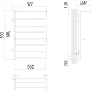 Полотенцесушитель водяной TERMINUS Аврора 500х800/8 1" (с 2 полками) боковое левое подключение