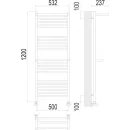 Полотенцесушитель водяной TERMINUS Аврора 500x1200/22 1/2" с 2 полками, нижнее подлючение