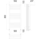 Полотенцесушитель водяной TERMINUS Аврора 500x800/16 1/2" с полкой, нижнее подключение