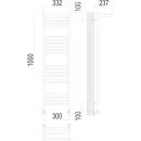 Полотенцесушитель водяной TERMINUS Аврора 300x1000/20 1/2" с полкой, нижнее подключение