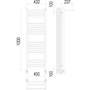 Полотенцесушитель водяной TERMINUS Аврора 400x1000/20 1/2" с полкой, нижнее подключение