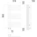 Полотенцесушитель водяной TERMINUS Астра 70x800/15 1/2" нижнее подключение
