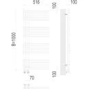 Полотенцесушитель водяной TERMINUS Астра 70x1000/20 1/2" белый, нижнее подключение