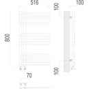 Полотенцесушитель водяной TERMINUS Астра 70x1000/20 1/2" матовый черный, нижнее подключение