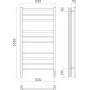 Полотенцесушитель электрический TERMINUS Ватикан 500x1050/10 с quick touch