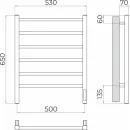Полотенцесушитель электрический TERMINUS Ватикан 500x650/6 с quick touch