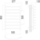 Полотенцесушитель водяной TERMINUS Виктория 500x800/8 1" боковое подключение