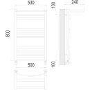 Полотенцесушитель водяной TERMINUS Енисей 500x800/10 1/2" с полкой, нижнее подключение