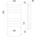 Полотенцесушитель электрический TERMINUS Классик КС 500x800/8 матовый белый, с quick touch