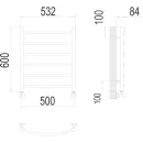 Полотенцесушитель водяной TERMINUS Классик 500x600/6 1/2" матовое золото, нижнее подключение
