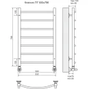 Полотенцесушитель водяной TERMINUS Классик 500x796/7 1" оружейная сталь, нижнее подключение
