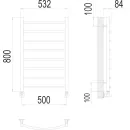 Полотенцесушитель водяной TERMINUS Классик 500x800/8 1/2" белый, нижнее подключение
