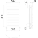 Полотенцесушитель водяной TERMINUS Классик 500х800/8 1/2" сатин, нижнее подключение