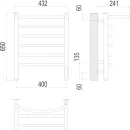 Полотенцесушитель электрический TERMINUS Классик 400x650/6 с полкой, с quick touch